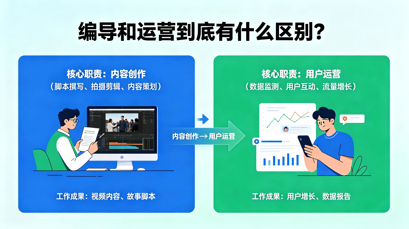 编导和运营到底有什么区别？一条文讲透两大
